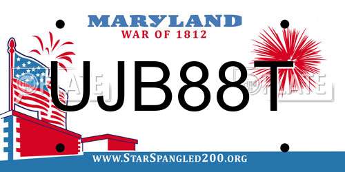 UJB88T Maryland License Plate