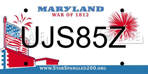 UJS85Z Maryland License Plate