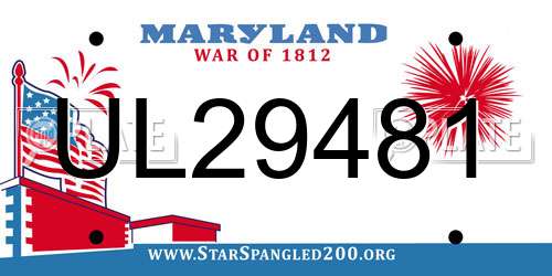 UL29481 Maryland License Plate
