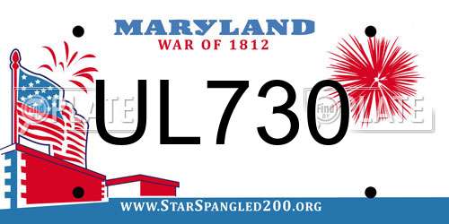 UL730 Maryland License Plate