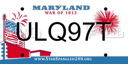 ULQ97T Maryland License Plate