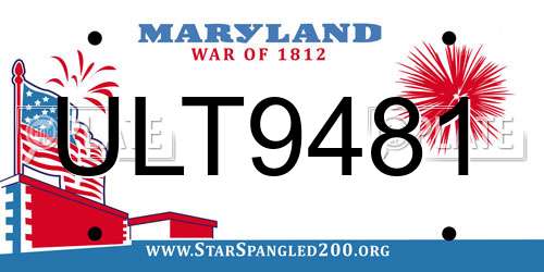 ULT9481 Maryland License Plate
