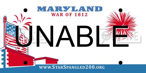 UNABLE Maryland License Plate