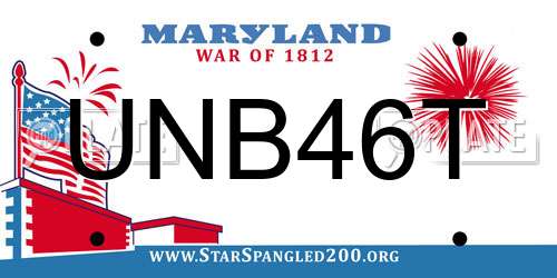UNB46T Maryland License Plate