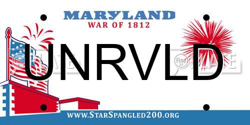 UNRVLD Maryland License Plate