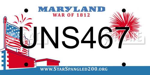 UNS467 Maryland License Plate