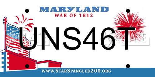 UNS46T Maryland License Plate