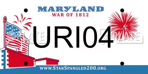 URI04 Maryland License Plate