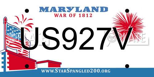 US927V Maryland License Plate