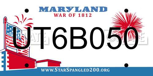 UT6B050 Maryland License Plate