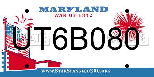 UT6B080 Maryland License Plate