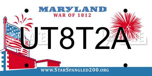 UT8T2A Maryland License Plate