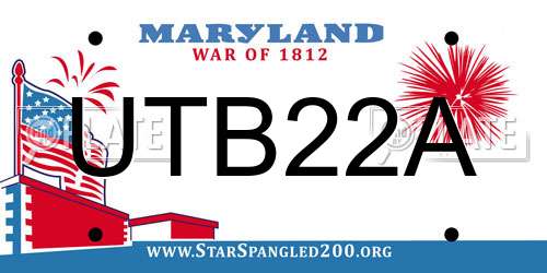 UTB22A Maryland License Plate