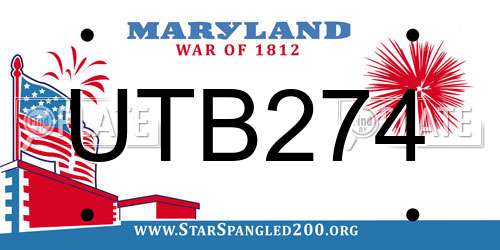UTB274 Maryland License Plate