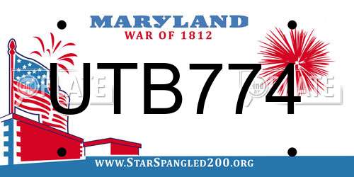 UTB774 Maryland License Plate