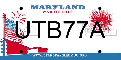 UTB77A Maryland License Plate