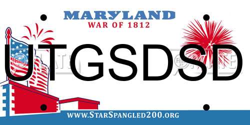 UTGSDSD Maryland License Plate
