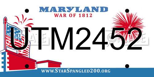 UTM2452 Maryland License Plate