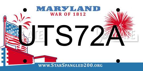 UTS72A Maryland License Plate