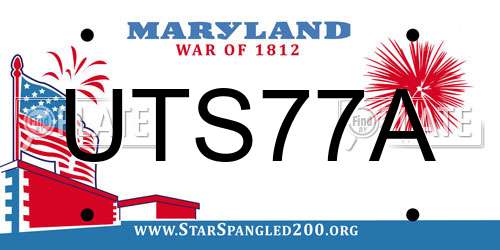 UTS77A Maryland License Plate