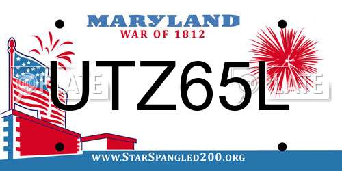 UTZ65L Maryland License Plate