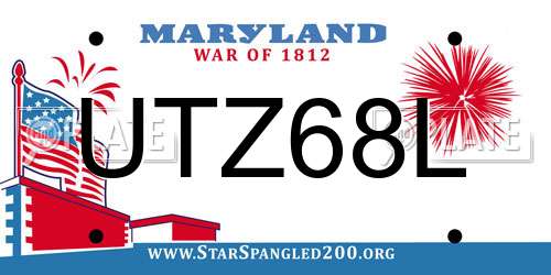 UTZ68L Maryland License Plate