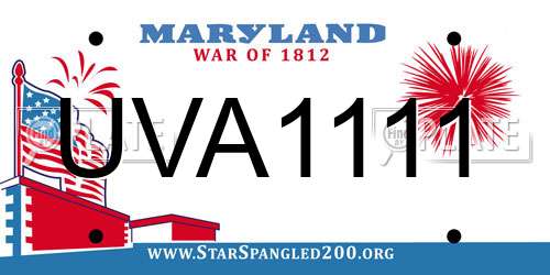 UVA1111 Maryland License Plate