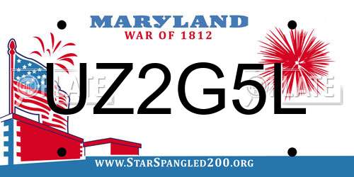 UZ2G5L Maryland License Plate
