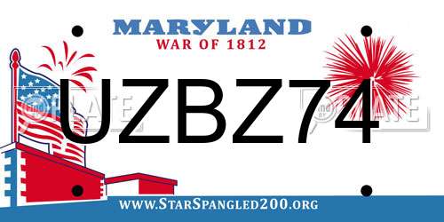 UZBZ74 Maryland License Plate