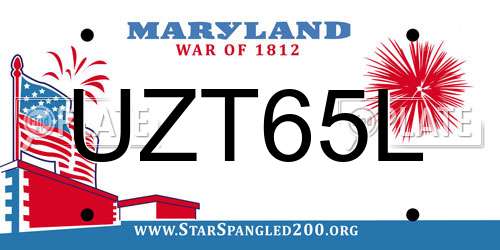 UZT65L Maryland License Plate