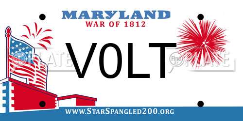 V0LT Maryland License Plate