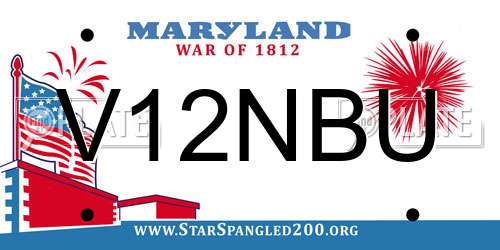 V12NBU Maryland License Plate