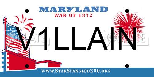V1LLAIN Maryland License Plate