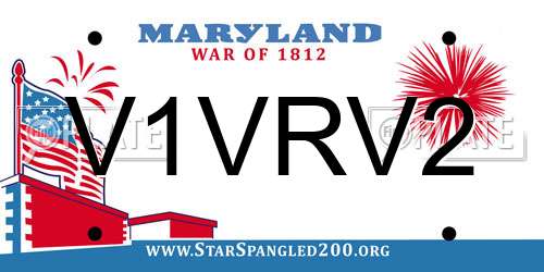 V1VRV2 Maryland License Plate