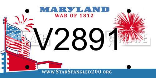 V2891 Maryland License Plate
