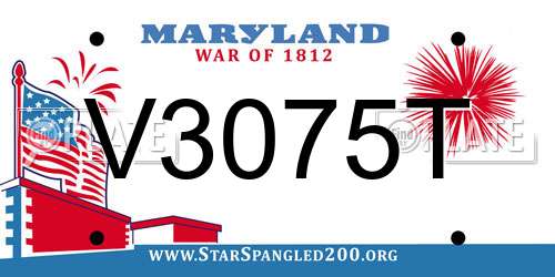 V3075T Maryland License Plate