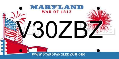 V30ZBZ Maryland License Plate