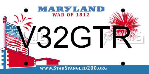 V32GTR Maryland License Plate
