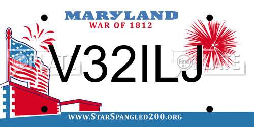 V32ILJ Maryland License Plate