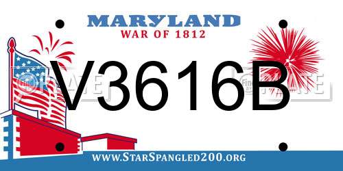 V3616B Maryland License Plate