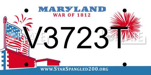 V3723T Maryland License Plate