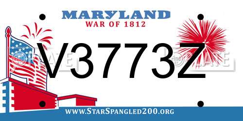 V3773Z Maryland License Plate