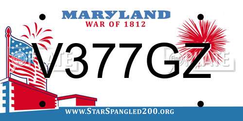 V377GZ Maryland License Plate