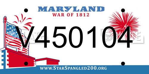 V450104 Maryland License Plate