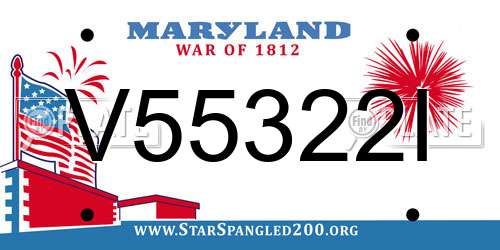 V55322I Maryland License Plate