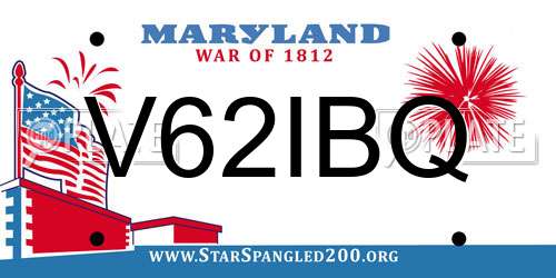 V62IBQ Maryland License Plate
