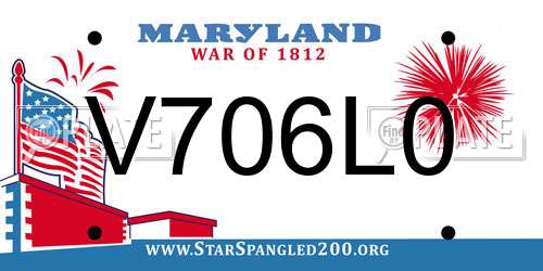 V706L0 Maryland License Plate