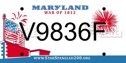 V9836F Maryland License Plate