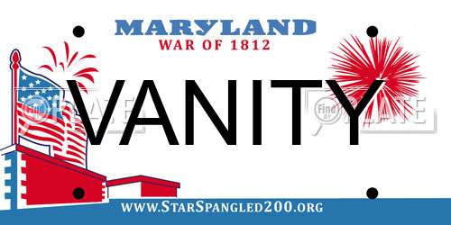 VANITY Maryland License Plate