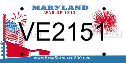 VE2151 Maryland License Plate